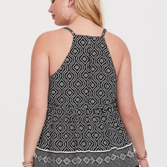 Black & White Border Print Challis Cami Size 2 - Picture 2 of 7